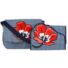 Navy Blue Gingham Baby Changing Bag, 1, hi-res